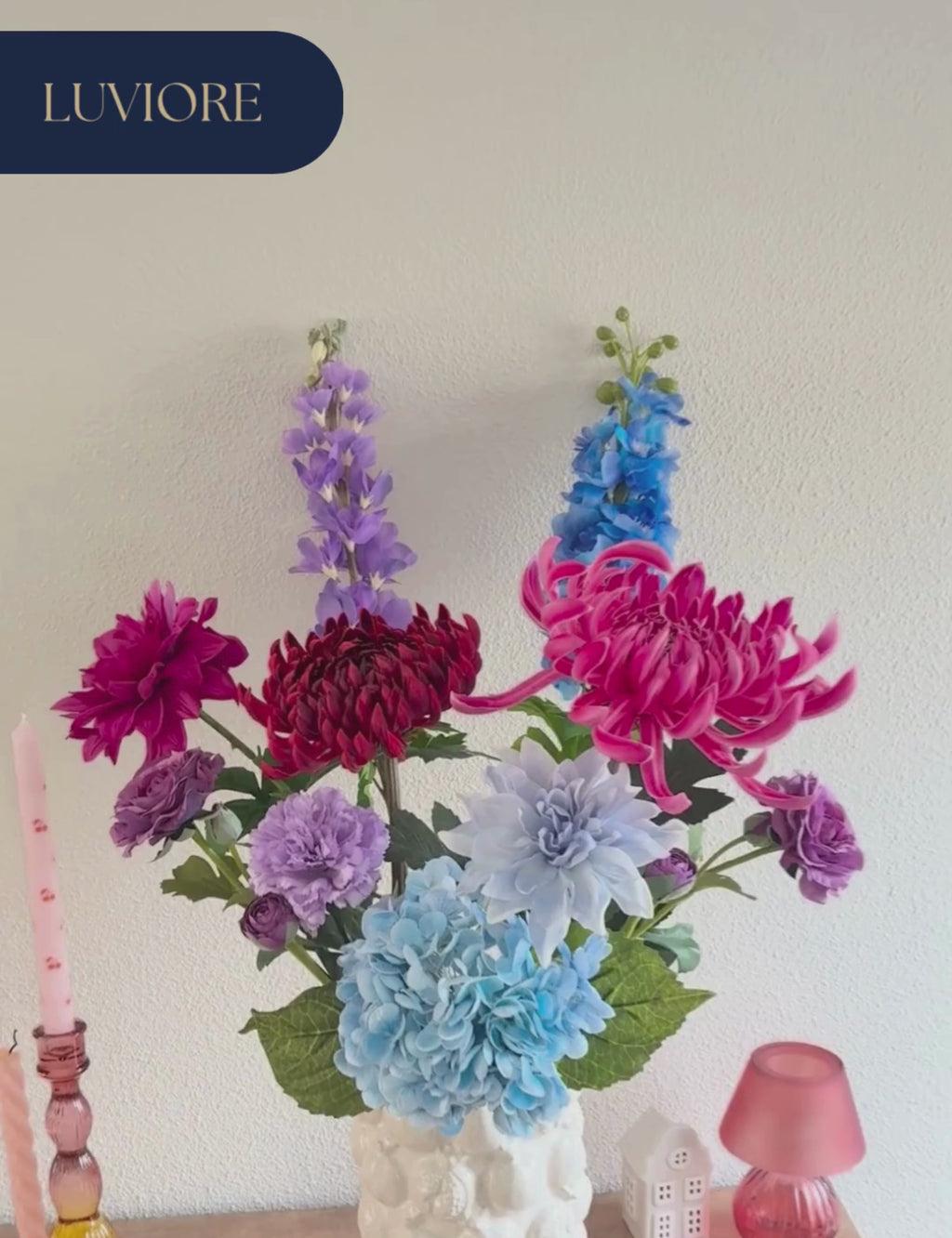 kunstbloemen boeket Fiora van Luviore, duurzaam en geen onderhoud. Real touch only